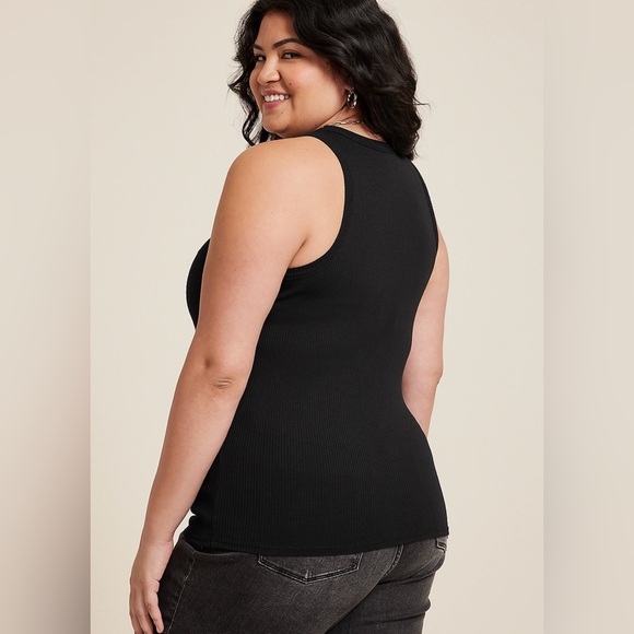 Maurices 24/7 Highline Solid Fitted Ribbed Tank Top Black - Picture 4 of 10